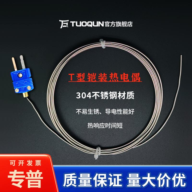 T型熱電偶鎧裝高溫-80-650℃高精度INCONEL600材質(zhì)探針溫度傳感器